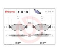 BREMBO P 23 138 Brake Pads Set Front for Fiat Punto 500