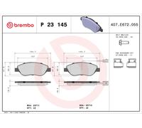 BREMBO P 23 145 Brake Pad Set, disc brake for ALFA ROMEO,CHRYSLER,FIAT,LANCIA