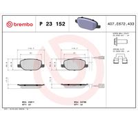 BREMBO P 23 152 Brake Pads Rear for Alfa Romeo Giulietta
