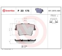 Brake pads P 23 175 BREMBO for CHRYSLER DODGE LANCIA