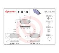 Brembo Brake Pad Set P 23 198 – Front – for Fiat 500 / 500e / Tipo