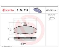 BREMBO P 24 013 Brake pad set