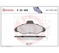 BREMBO P 24 029 Brake Pad Set, disc brake for FORD