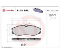 BREMBO P 24 039 Brake Pad Set, disc brake for FORD,LDV,NISSAN