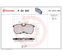 Brembo Brake Pad Set Rear With Caliper Screws 43mm Height Fits Ford Fiesta Focus