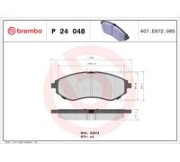 BREMBO P 24 048 Brake Pad Set, disc brake for CHEVROLET,CHEVROLET (SGM),DAEWOO,H