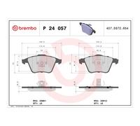 BREMBO P 24 057 Brake pad set