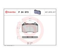 BREMBO P 24 073 Brake Pads Set Front for DS3 Focus Pantera