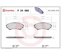 Brembo Brake Pads 10168029A