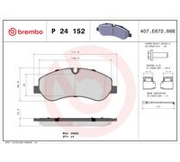 BREMBO P 24 152 Brake Pad Set, disc brake for FORD,FORD AUSTRALIA