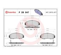 Brembo P28047 Front Disc Brake Pad - Set of 4