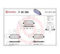 BREMBO P 28 090 Brake pad set