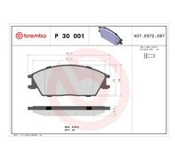 BREMBO P 30 001 Brake Pad Set, disc brake for HONDA,HYUNDAI