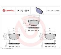 BREMBO P 30 003 Brake pad set