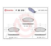 BREMBO P 30 010 Brake Pads Set Front for H-1 Porter H100