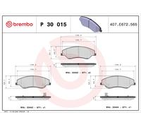 BREMBO P 30 015 Brake pad set