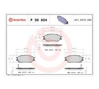 Brake pads P 30 024 BREMBO for HYUNDAI ACCENT I ACCENT Saloon LANTRA PONY GETZ