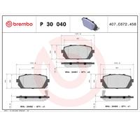 BREMBO P 30 040 Brake pad set