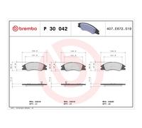 Brembo Brake Pads P 30 042 – for KIA Cerato I Saloon / Hatchback