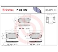 BREMBO P 30 077 Brake pad set