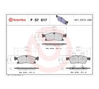 BREMBO P 37 017 Brake pad set