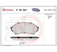 BREMBO P 49 027 Brake pad set