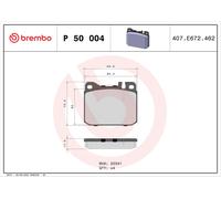 BREMBO P 50 004 Brake Pad Set, disc brake for MERCEDES-BENZ