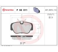 BREMBO P 50 011 Brake pad set