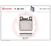 BREMBO P 50 017 Brake Pad Set, disc brake for CHRYSLER,MERCEDES-BENZ