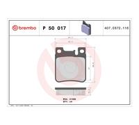 Brembo Brake Pads Rear With Anti-Squeak Plate For Chrysler Mercedes-Benz C-Class