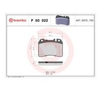 BREMBO Brake Pad Set Front Axle Braking Fits Mercedes-Benz 124 E-Class P50022