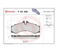 BREMBO P 50 028 Brake pad set