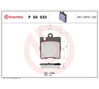 BREMBO P 50 033 Brake Pad Set, disc brake for MERCEDES-BENZ
