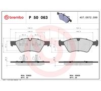 BREMBO P 50 063 Brake Pad Set, disc brake for MERCEDES-BENZ