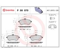 Brembo Brake Pad Set P 50 070 - Front with Caliper Screws - Fits Mercedes-Benz C-Class