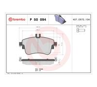 BREMBO P 50 094 Brake Pads Set Front for Mercedes A B CLA