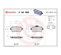 Brembo P50099 Rear Disc Brake Pad - Set of 4