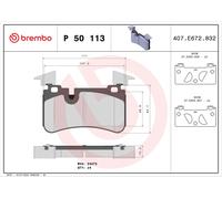 P 50 113 Disc Brake Brake Pad Set Rear Fits Mercedes SL CLK Convertible Brembo