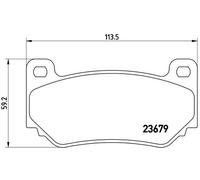 Brembo Brake Pad Set P 52 018 - Front 59mm - Fits MG, MGF & Caterham