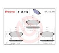 BREMBO P 54 016 Brake pad set