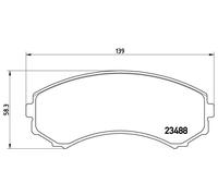 Brembo Brake Pads P 54 029 - Front Set of 4 - 58mm - Fits Mitsubishi Mazda