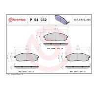 BREMBO P 54 032 Brake pad set