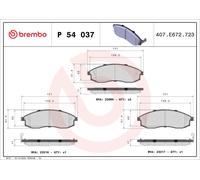 BREMBO P 54 037 Brake Pad Set, disc brake for MITSUBISHI