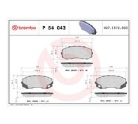 Brembo Brake Pad Set P 54 043 Front Disc for Mitsubishi Canter
