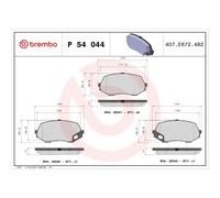 Brembo Brake Pad Set P 54 044 - Front Disc Pads for Mitsubishi Canter - Set of 4