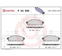BREMBO P 54 055 Brake Pad Set, disc brake for FIAT,MITSUBISHI