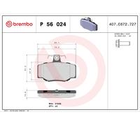 BREMBO P 56 024 Brake Pad Set, disc brake for NISSAN