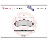 Brembo P56031 Brake Pad Set Front With Anti-Squeak Plate Fits Nissan Micra