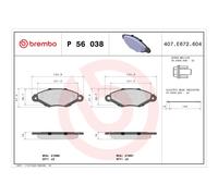 Brembo Brake Pad Set P 56 038 Front - Fits Renault/Nissan Kangoo Kubistar Almera