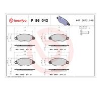 BREMBO P 56 042 Brake pad set